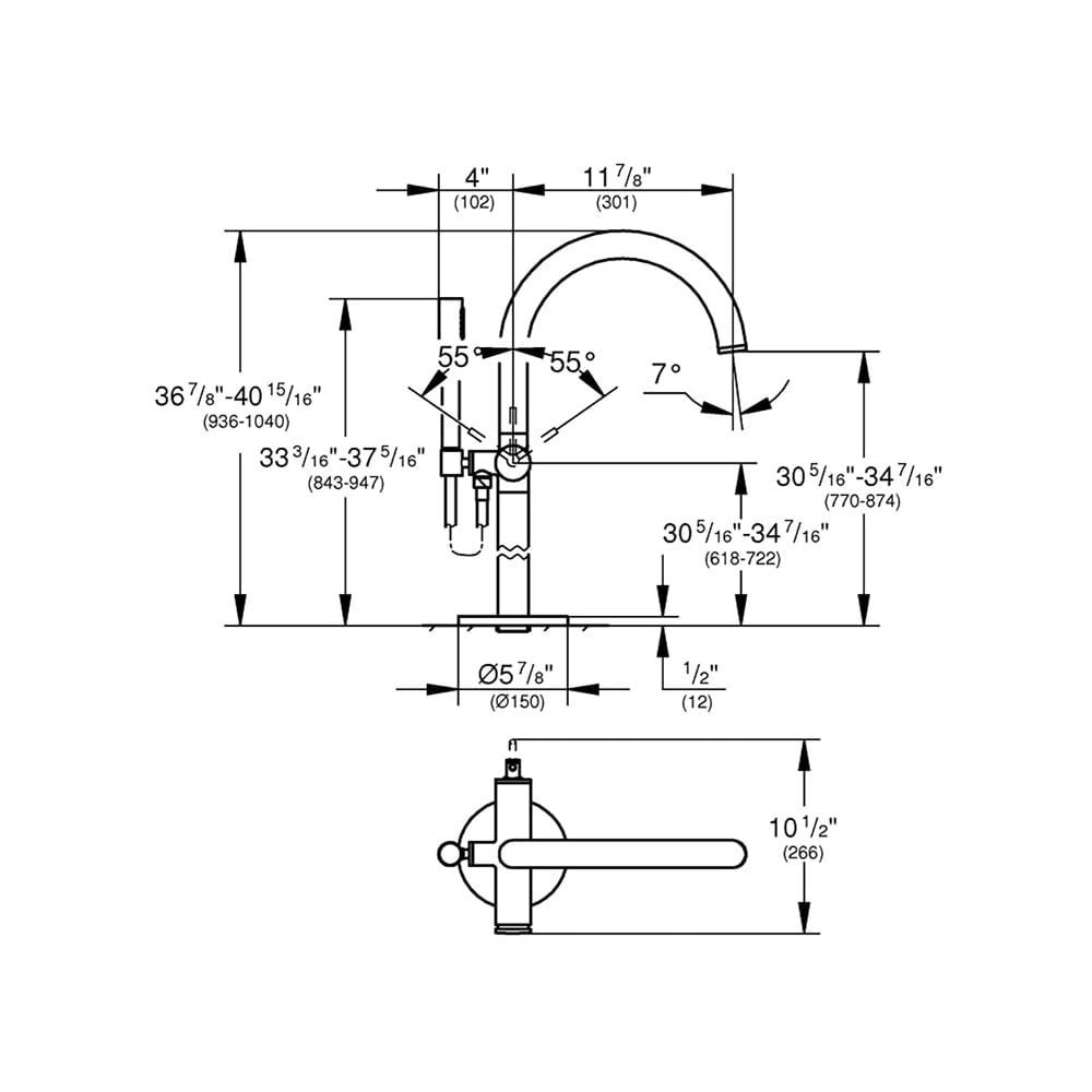 resimler/genel/Grohe Atrio Tek Kumandalı Yerden Küvet Bataryası - 32653003