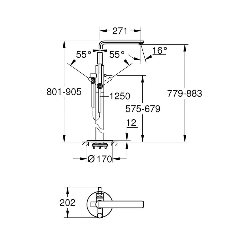 resimler/genel/Grohe Lineare Yerden Küvet Bataryası - 23792001