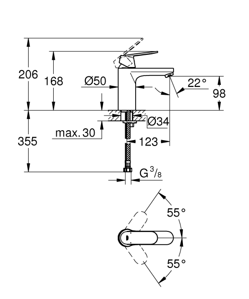 resimler/genel/Grohe Eurocosmo Lavabo Bataryası - M Boyut - 23327000