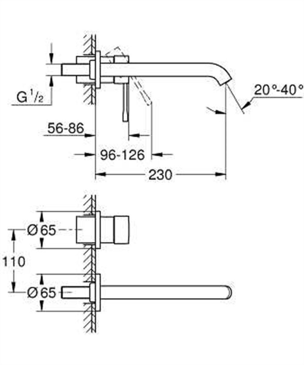 resimler/genel/Grohe Essence İki Delikli Lavabo Bataryası L-Boyut Brushed Warm Sunset - 19967DL1