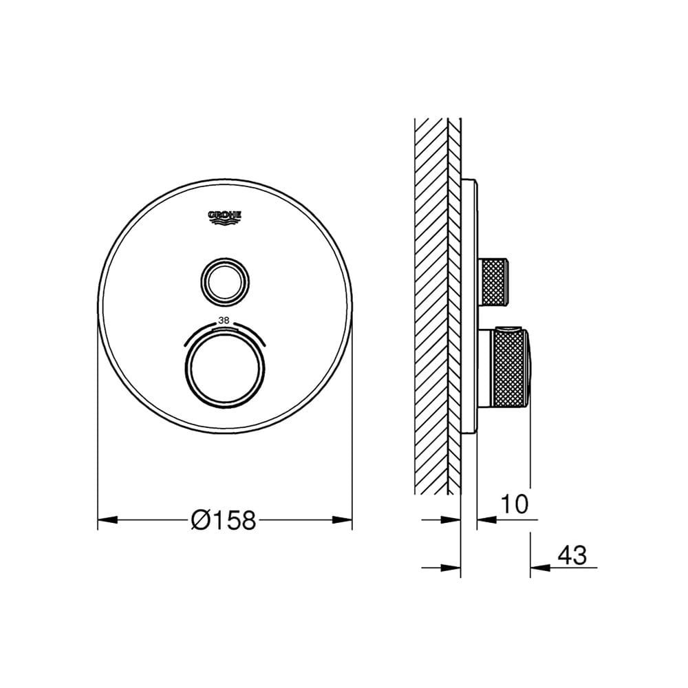 resimler/genel/Grohe Grohtherm Smartcontrol Tek Valfli Ankastre Termostatik Duş Bataryası -29118000