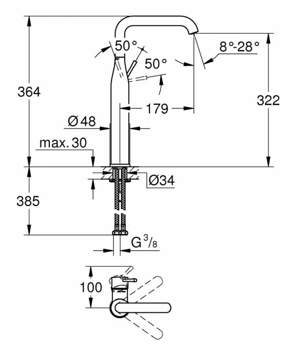 resimler/genel/Grohe Essence Tek Kumandalı Lavabo Bataryası Xl-Boyut Warm Sunset - 32901DA1