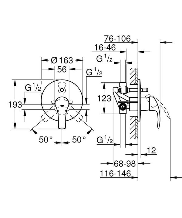resimler/genel/Grohe Eurosmart Ankastre Banyo Bataryası - 33305002