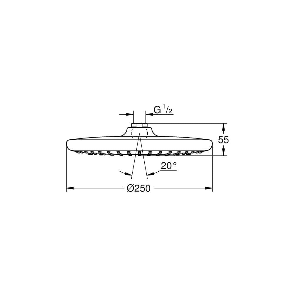 resimler/genel/Grohe Tempesta 250 Tepe Duşu 1 Akışlı - 26666000